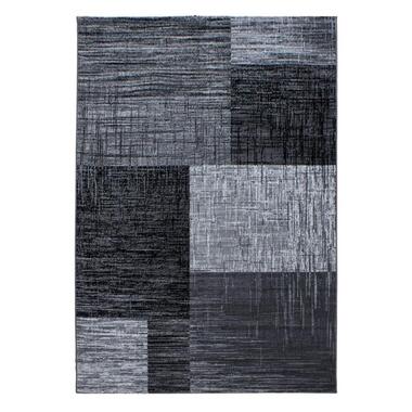 Laagpolig Vloerkleed Plus - Grijs Zwart - 240x340 cm - Tapijt Woonkamer product