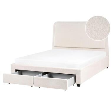 SARDENT - Tweepersoonsbed - Off-white - 160 x 200 cm - Bouclé product