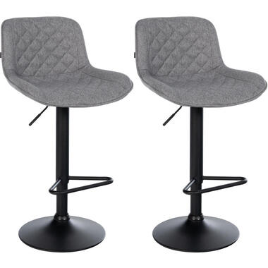 CLP Set van 2 Barkruk Kasson zwart Frame - Stof - donkergrijs product