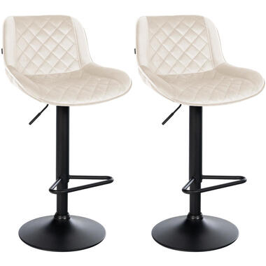 CLP Set van 2 Barkruk Kasson zwart Frame - Fluweel - creme product