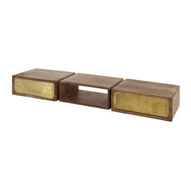 Sidetable Mangohout - 123x30x15cm - Brass product