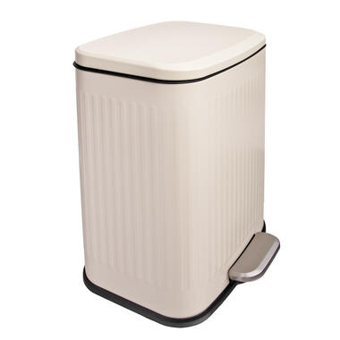 QUVIO Prullenbak 13 L - Rechthoekig afgerond - Metaal - Beige product