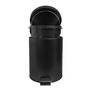 QUVIO Prullenbak 5 L - Rond - Metaal - Zwart product