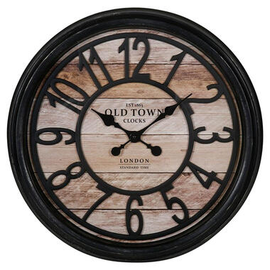 Ostaria Wandklok/muur klok - old town - London - D50 cm - naturel product