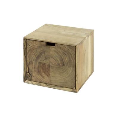 Hoyz Collection - Nachtkastje Block Zwevend 1 Lade - Massief Acacia Naturel product