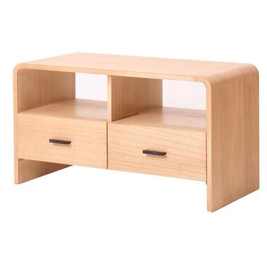 Scandinavische TV-meubel van massief hout met 2 laden product