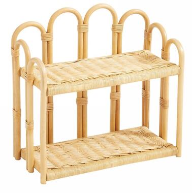 Hangende Opbergplank 2 Niveaus in Natuurlijk Rotan product