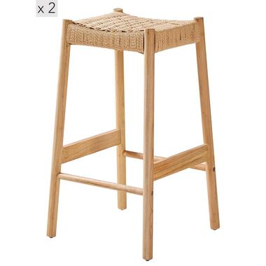 Set van 2 Barkrukken Massief Hout Scandinavisch product