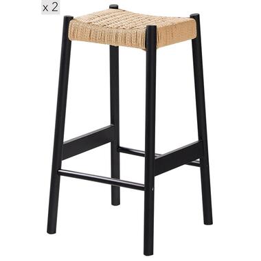 Set van 2 Barkrukken Massief Hout Scandinavisch product