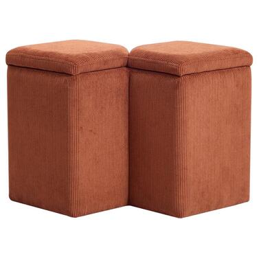 Scandinavische Velours Terracotta Woonkamerpoef product