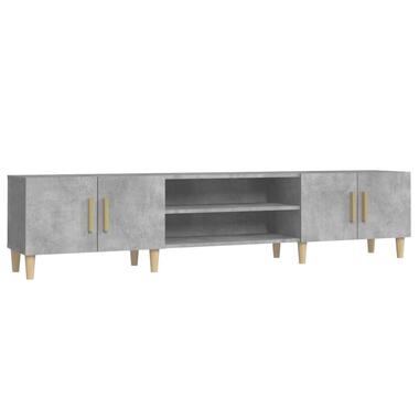 vidaXL - TV-meubel met deuren - Betongrijs - Hout -180x31.5x40 cm product