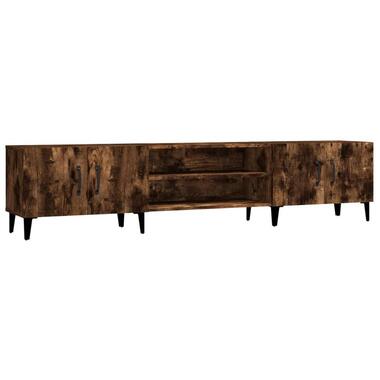 vidaXL - TV-meubel met deuren - Gerookt eiken - Hout en metaal -180x31.5x40 cm product
