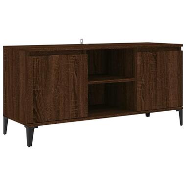 vidaXL - TV-meubel met metalen poten - 2 deuren - Bruin eiken - 103,5 cm product
