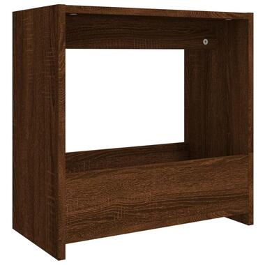 vidaXL - Bijzettafel met opbergruimte - Bruin eiken - Bewerkt hout - 50x26x50 cm product