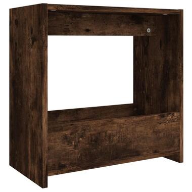 vidaXL - Bijzettafel met opbergruimte gerookt eiken - Bewerkt hout - 50x26x50 cm product