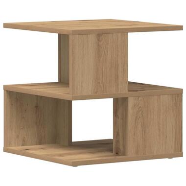vidaXL - Bijzettafel met opbergruimte - Artisanaal eiken - Hout - 40x40x40 cm product