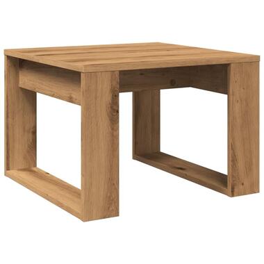 vidaXL - Bijzettafel met U-porten artisanaal eiken - Bewerkt hout - 50x50x35 cm product