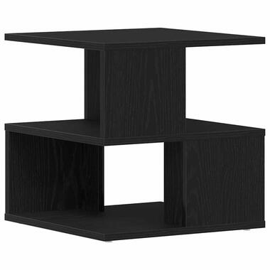 vidaXL - Bijzettafel met opbergruimte - Zwart eiken - Bewerkt hout - 40x40x40 cm product