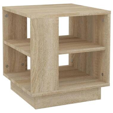 vidaXL - Bijzettafel met 2 schappen - Sonoma eiken - Bewerkt hout - 40x40x43 cm product