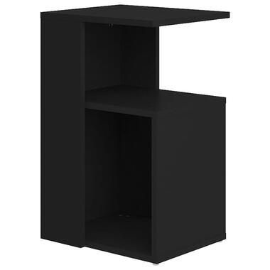 vidaXL - Moderne Bijzettafel - Zwart - Bewerkt hout - 36x30x56 cm product