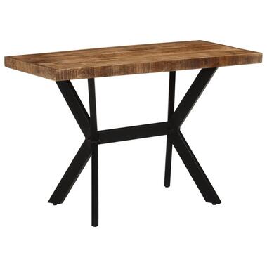 vidaXL - Rechthoekige Eettafel met X-poten - Mangohout en staal - 110x55 cm product