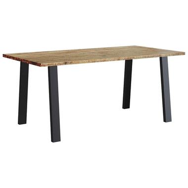 vidaXL - Rechthoekige Eettafel - Massief acaciahout en staal - 150x90 cm product