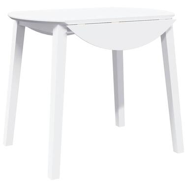 vidaXL - Inklapbare Eettafel - Wit - Massief rubberhout - 90x90/55 cm product