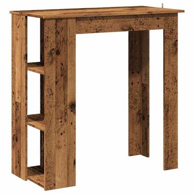 vidaXL - Bartafel met schappen - Oud hout - Bewerkt hout - 102x50 cm product
