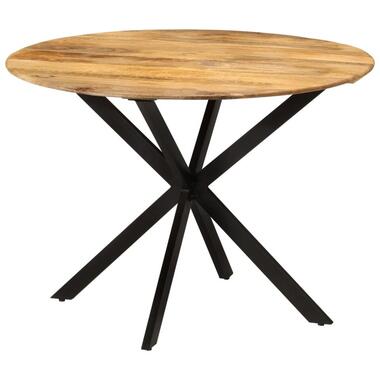 vidaXL - Ronde Eettafel - Massief mangohout en staal - ø 110 cm product