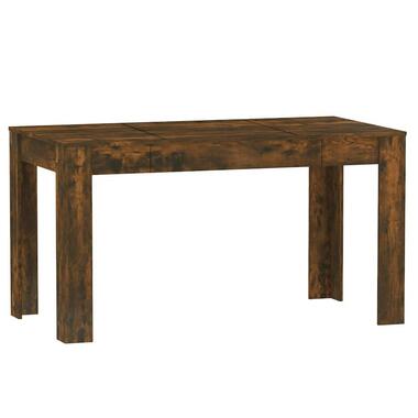 vidaXL - Eettafel - Gerookt eiken - Bewerkt hout - 140x74.5x76 cm product