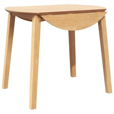 vidaXL - Inklapbare Eettafel - Naturel - Massief rubberhout - 90x90/55 cm product