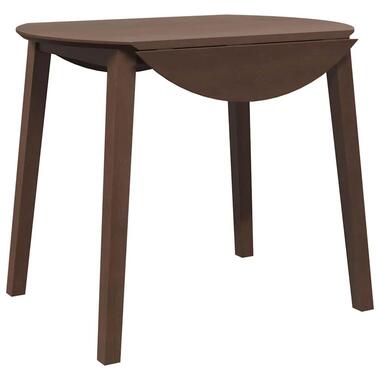 vidaXL - Inklapbare Eettafel - Lichtbruin - Massief rubberhout - 90x90/55 cm product