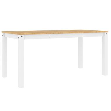 vidaXL - Rechthoekige Eettafel Panama - Wit - Massief grenenhout - 160x80 cm product