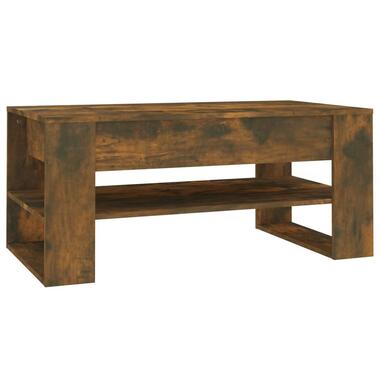 vidaXL - Rechthoekige Salontafel met schap - Gerookt eiken - Hout - 102x55 cm product