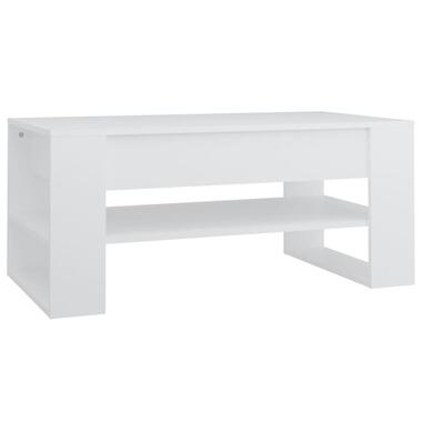 vidaXL - Rechthoekige Salontafel met schap - Wit - Bewerkt hout - 102x55 cm product