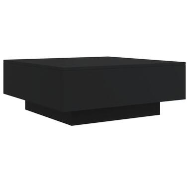 vidaXL - Vierkante salontafel met LED - Zwart - Bewerkt hout - 80x80x31 cm product