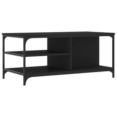 vidaXL - Rechthoekige Salontafel met schappen - Zwart - Bewerkt hout - 100x50 cm product