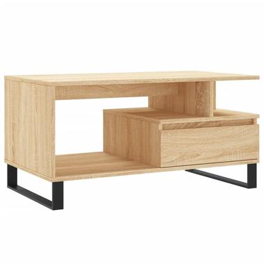 vidaXL - Rechthoekige Salontafel met lade - Sonoma eiken - Hout - 90x49 cm product
