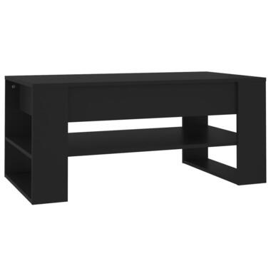 vidaXL - Rechthoekige Salontafel met schap - Zwart - Bewerkt hout - 102x55 cm product