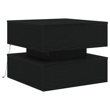 vidaXL - Vierkante salontafel met LED - Zwart eiken - Bewerkt hout - 50x50x40 cm product