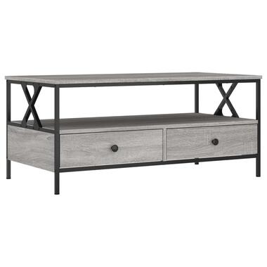 vidaXL - Rechthoekige Salontafel met 2 lades - Grijs sonoma eiken - 100x51 cm product