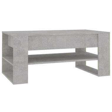 vidaXL - Rechthoekige Salontafel met schap - Betongrijs - Hout - 102x55 cm product