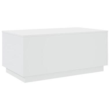 vidaXL - Rechthoekige Salontafel met LED - Wit - Bewerkt hout - 90x50 cm product
