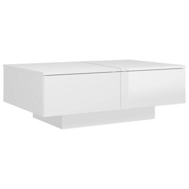 vidaXL - Salontafel met 4 lades - Hoogglans wit - Bewerkt hout - 90x60 cm product