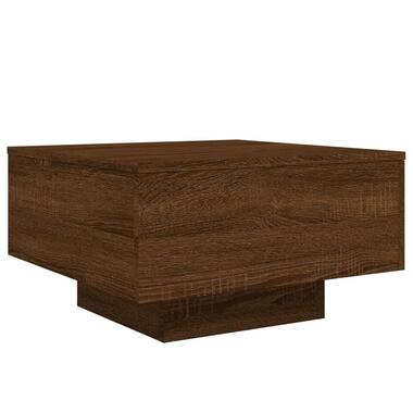 vidaXL - Vierkante salontafel - Bruin eiken - Bewerkt hout - 55x55x31 cm product