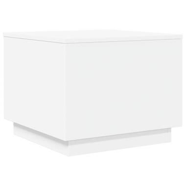 vidaXL - Vierkante salontafel met LED - Wit - Bewerkt hout - 50x50x40 cm product