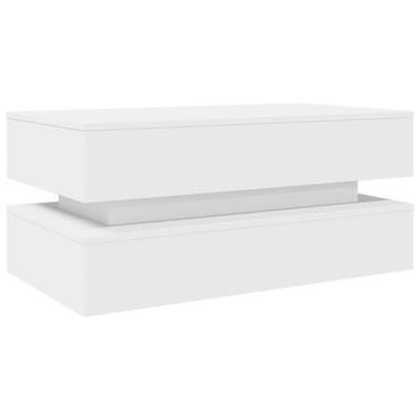 vidaXL - Rechthoekige Salontafel met LED - Wit - Bewerkt hout - 90x50x40 cm product