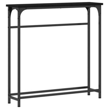 vidaXL - Sidetable - Zwart - Gelaagd hout en metaal - 75x19.5x75 cm product
