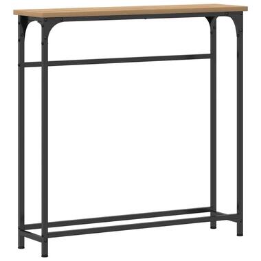 vidaXL - Sidetable - Artisanaal eiken - Gelaagd hout en metaal - 75x19.5x75 cm product
