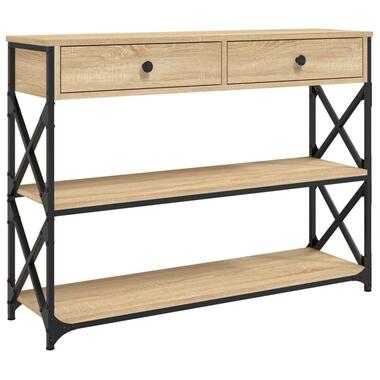 vidaXL - Wandtafel met 2 lades 2 schappen - Sonoma eiken - Hout - 100x28x75 cm product